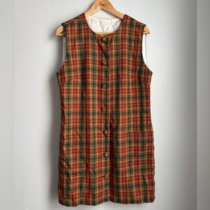 Vintage plaid pinafore dress